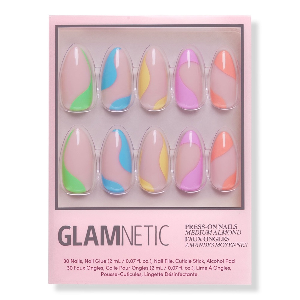 2 for $24 - Glamnetic Press On Nails - Rainbow Puff